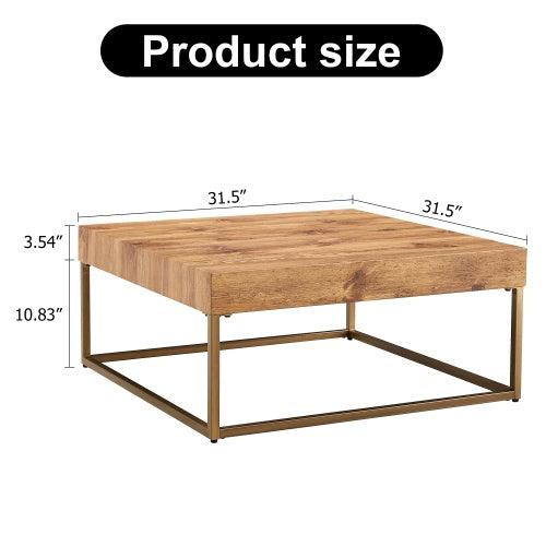 Modern Rectangular Coffee Table, Dining Table. MDF Desktop With Metal Legs. Suitable For Restaurants And Living Rooms. The Size 31.5x31.5x14.37