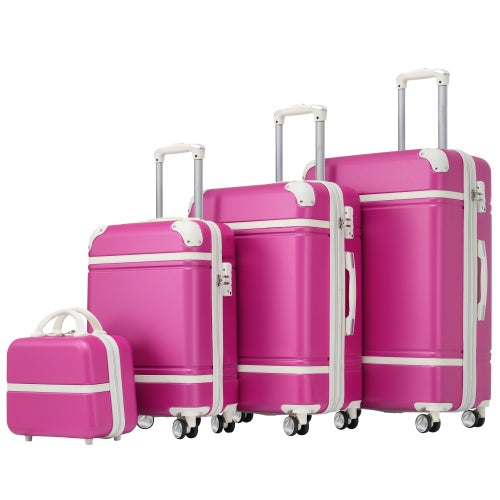 Hardshell Luggage Sets 4 Pieces 20x24x28 Luggages And Cosmetic Case Spinner Suitcase With TSA Lock Lightweight