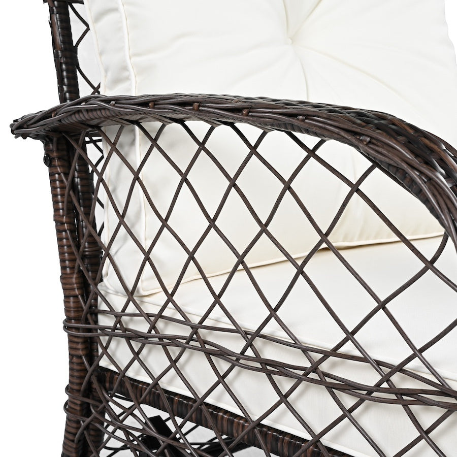 3-piece Outdoor Chair&Table Set Chat Set 2-person Rattan Seating Group