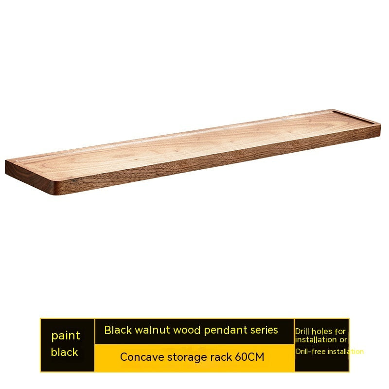Punch-free Walnut Storage Rack Wall-mounted Storage Rack