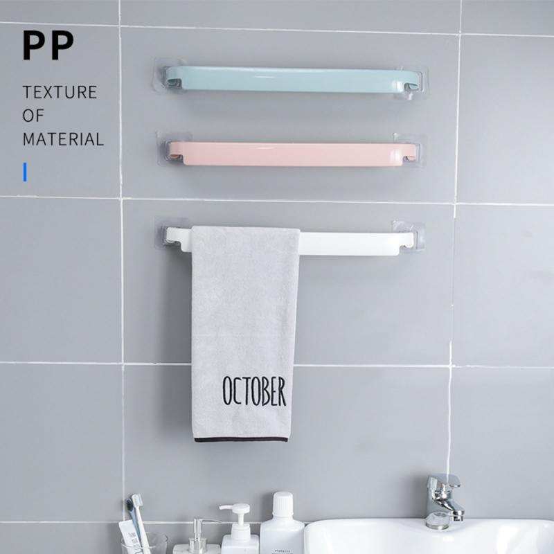 Punch-free bathroom towel rack