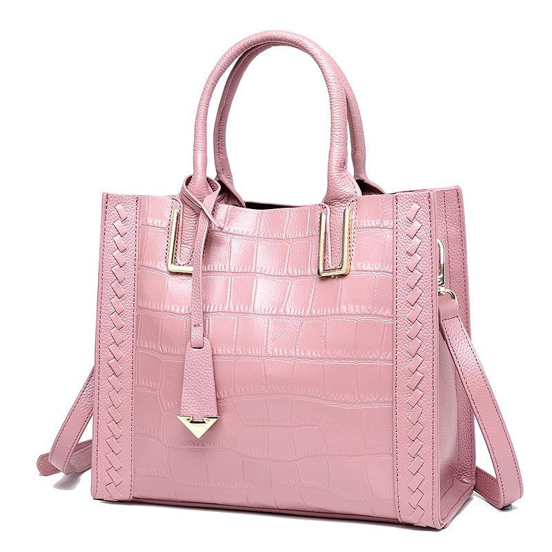 Pattern Woven Handbag Women Leather Handbags