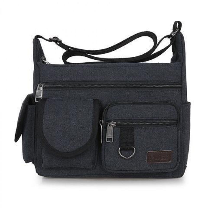 Canvas Bag Men'S Bags Shoulder Messenger Bag Korean Retro Casual Bag Sports Back Bag Men'S Bag
