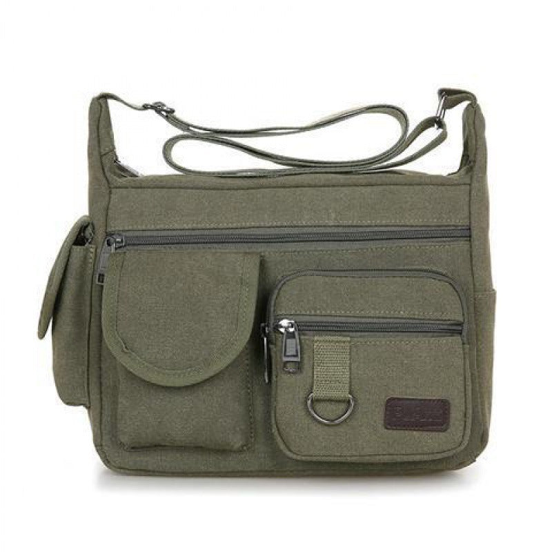 Canvas Bag Men'S Bags Shoulder Messenger Bag Korean Retro Casual Bag Sports Back Bag Men'S Bag