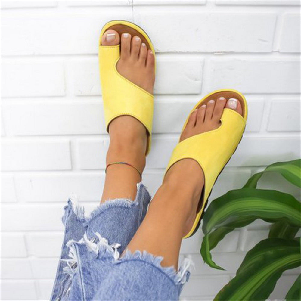 Cross Flat Heel Platform Slippers