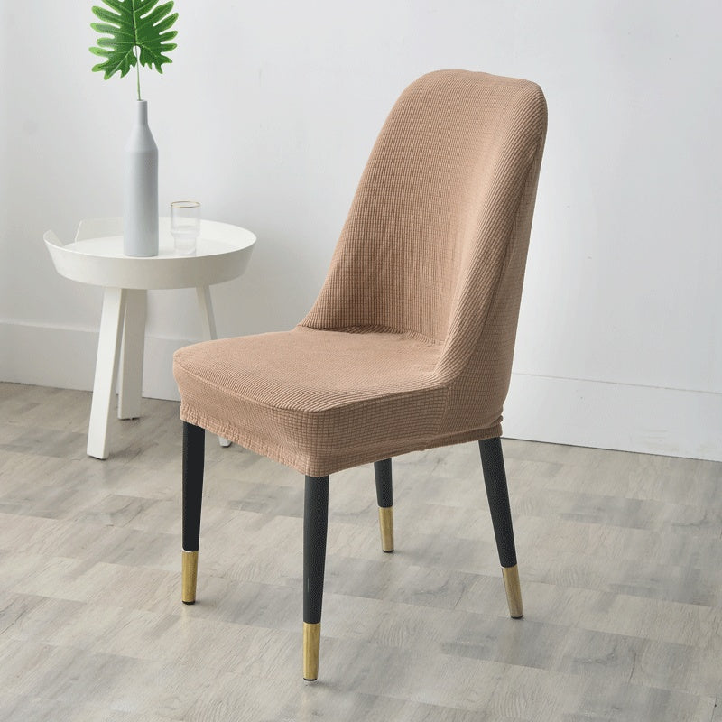 Large curved special-shaped dining chair cover