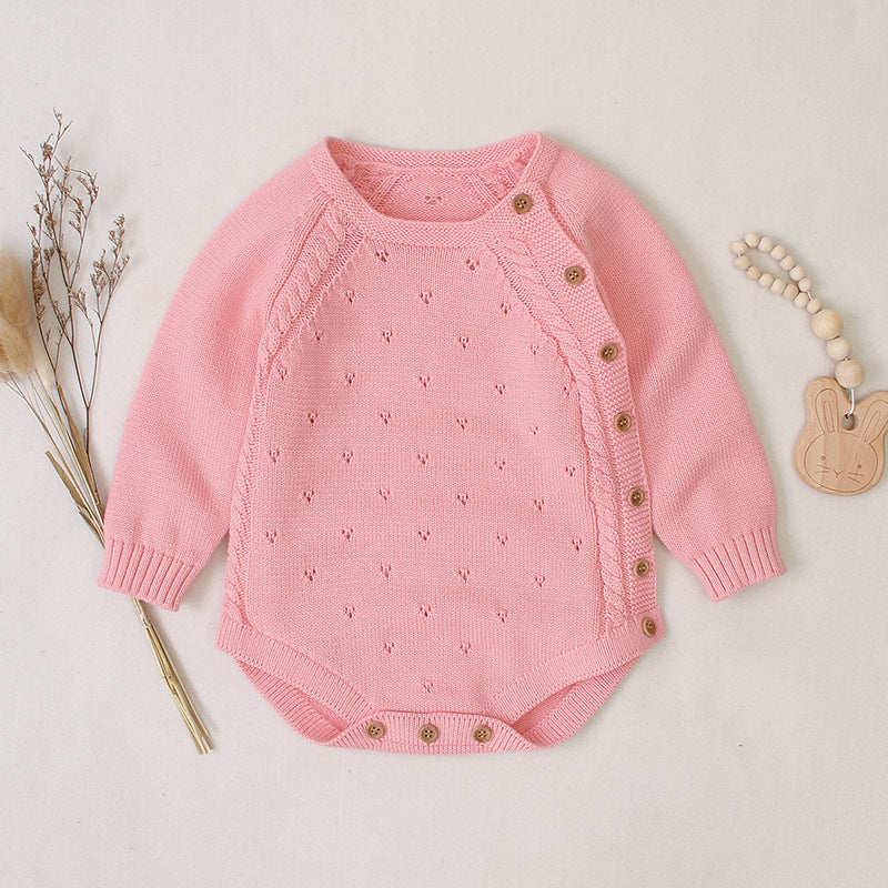 Boys And Girls In Pure Color Knitted Bag Fart Ha Clothes