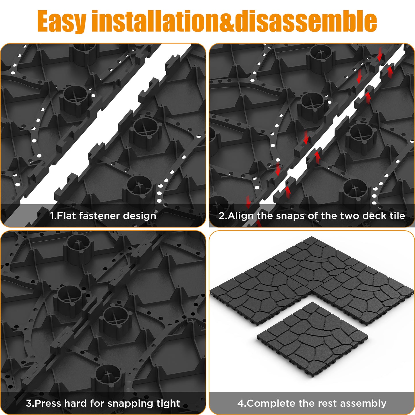 Waterproof, Wear-resistant, DIY Assembly, Garden, Courtyard, Balcony,plastic Flooring
