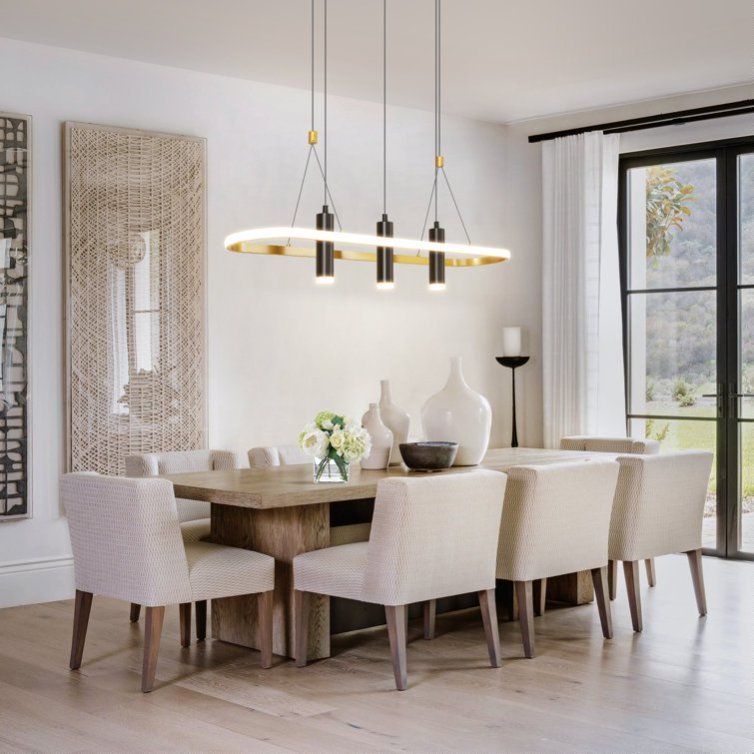 Javeriah 4 - Light Black Gold Dimmable LED Pendant Light No Bulb