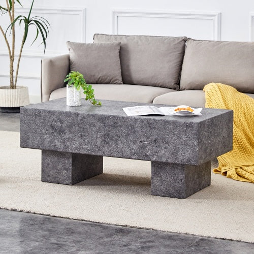 Modern Simple Gray Texture MDF Coffee Table 43.3x21.6x17.2 Practical Model.Making It An Ideal Addition To Any Living Room Or Apartment