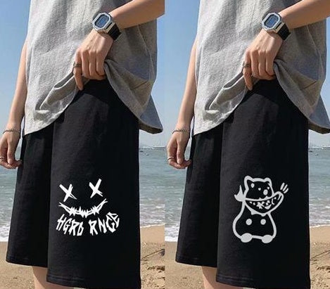New Casual Pants Men''s Summer Shorts Men''s Korean Trend Loose Hong Kong Style Straight Sports Pants