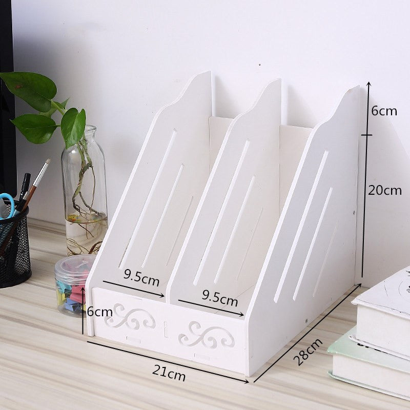 White dormitory desktop storage rack