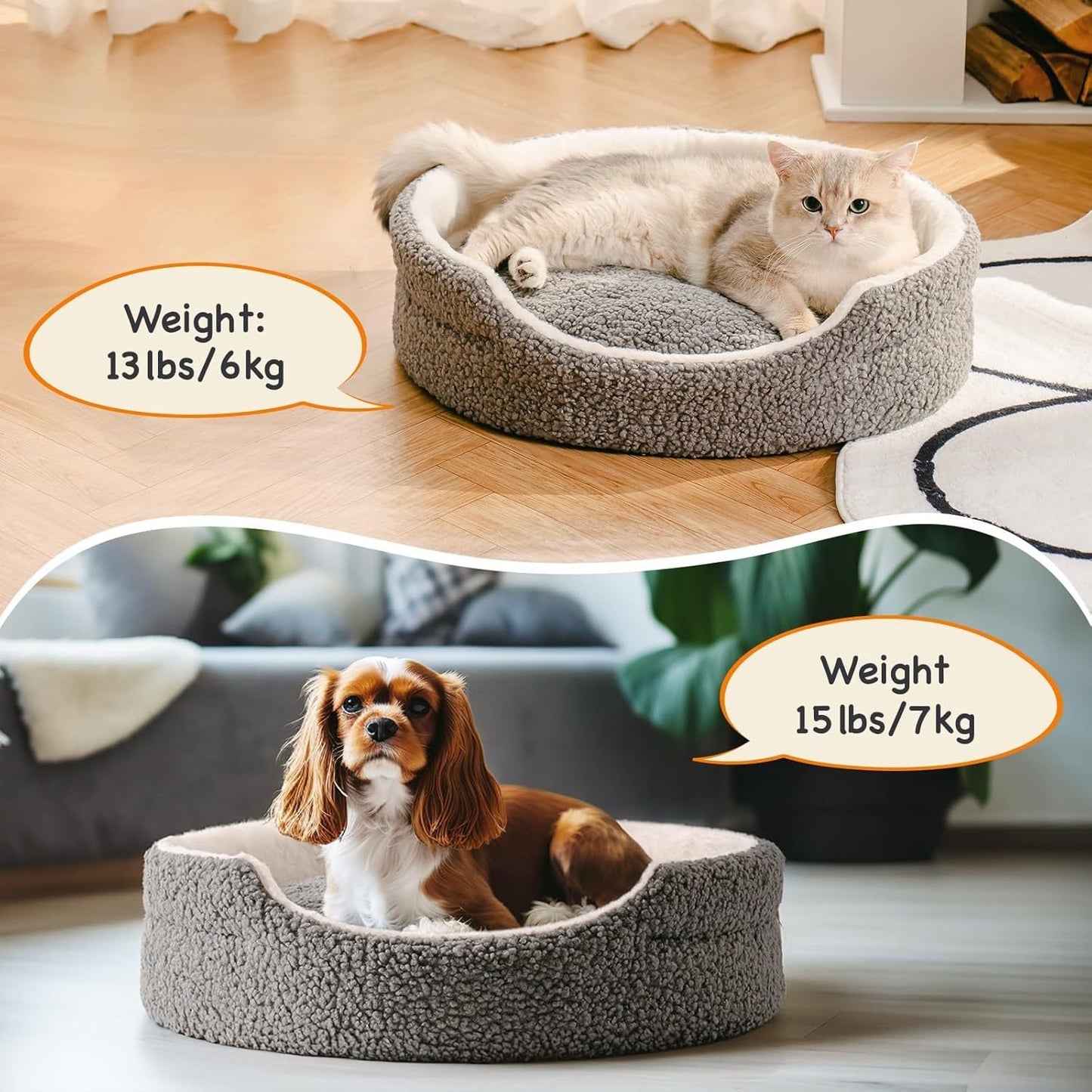 MEWOOFUN Handmade Wool Cat Cave Bed - Natural Felt Cat House For Indoor Cats & Kittens, Cozy Hideaway Pet Bed With Breathable Design Grey, Medium