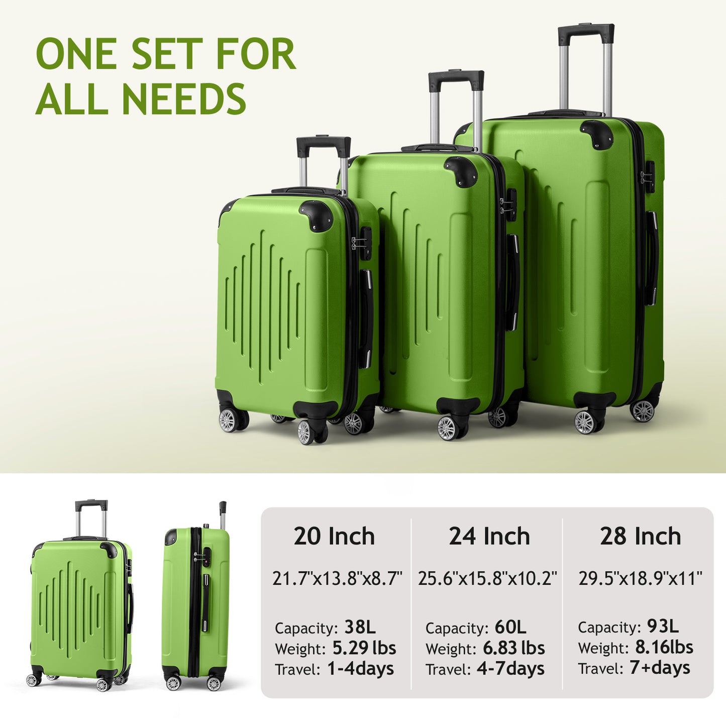 Comes With A Three In One Suitcase With 2 Diamond Shaped Stripes And Corners