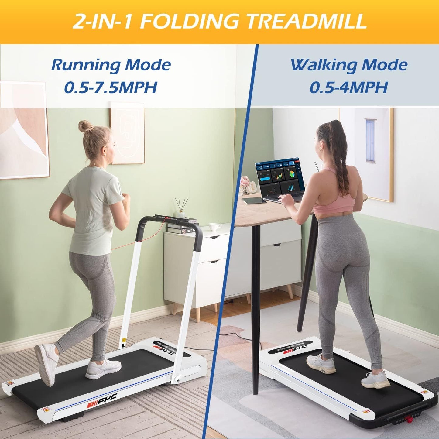 Walking Pad Treadmill, 300 Lbs About 136.1 Kg Capacity Under-the-counter Treadmill, Walking Pad With Handle, Small Household Treadmill, Mini Foldable Treadmill With Remote Control