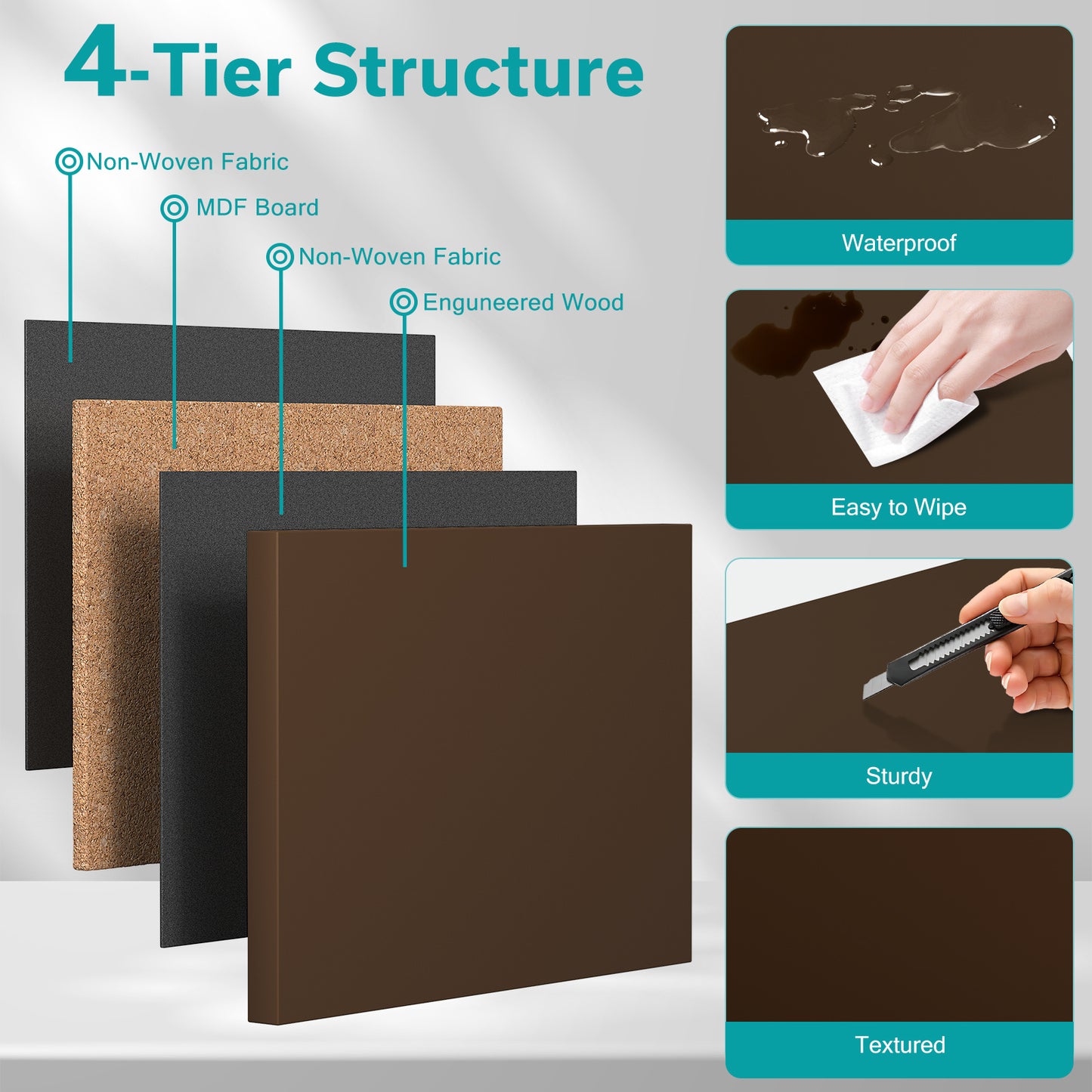 Toilet Storage Cabinet With 4 Layers Of Side Adjustable Storage Racks, Anti-slip Freestanding Toilet Organizer With Hooks, Suitable For Bathrooms, Laundry Rooms, In Brown.