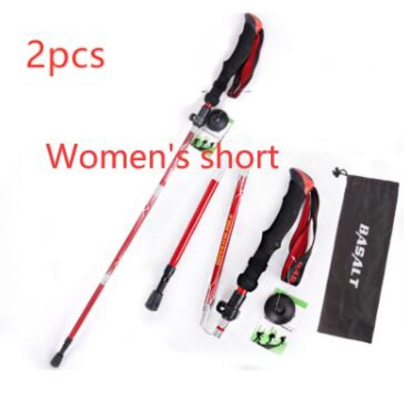 Besot Folding Trekking Stick Five-section Aluminum Alloy Outer Lock Trekking Stick