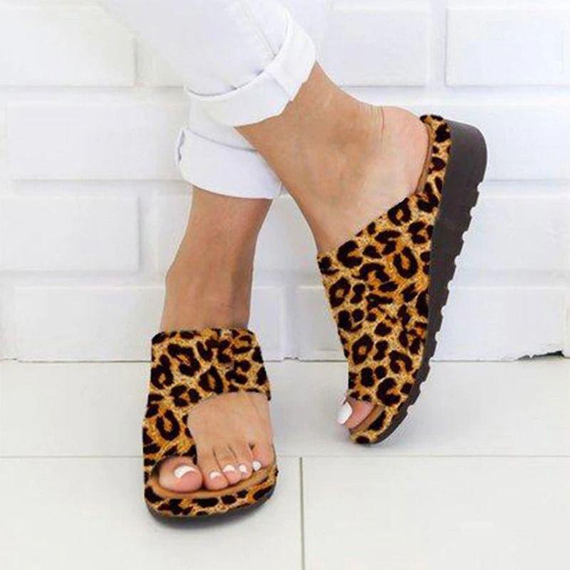 Cross Flat Heel Platform Slippers