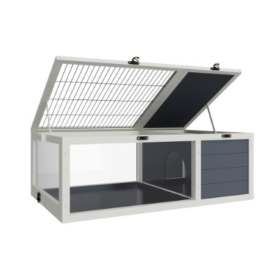 39.5Wood Tortoise House Indoor Turtle Habitat Reptile Cage For Small Animals Lizards, Geckos, With 2 Removable Waterproof Tray