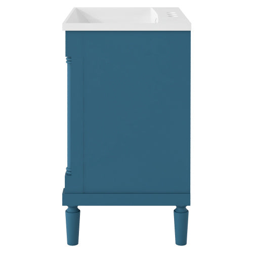 24 Bathroom Vanity With Top Sink, 2-Tier Modern Bathroom Storage Cabinet, Single Sink Bathroom Vanity, Large Storage Shelves