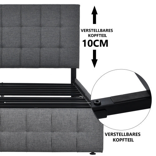 Linen Bed Frame 4 Drawers