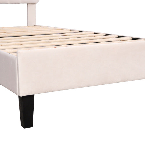 Linen Material With Metal Frame Bed Frame