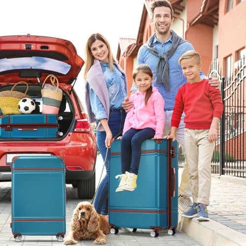 Hardshell Luggage Sets 4 Pieces 20x24x28 Luggages And Cosmetic Case Spinner Suitcase With TSA Lock Lightweight