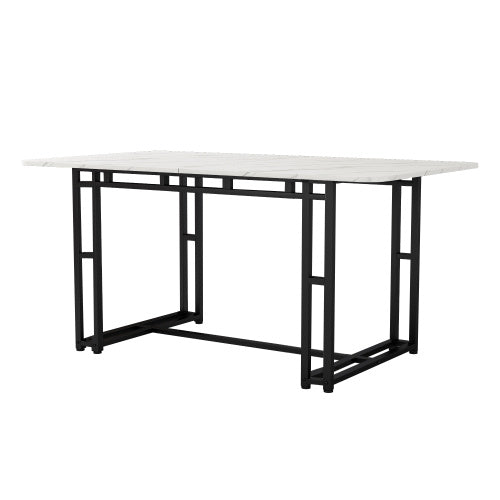 Metal Frame Rectangular Dining Table Modern Kitchen Table