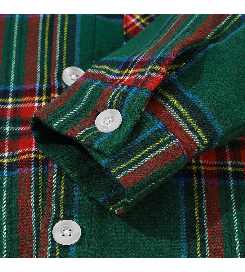 Boy Fashionable Suit Plaid Shirt Outfit