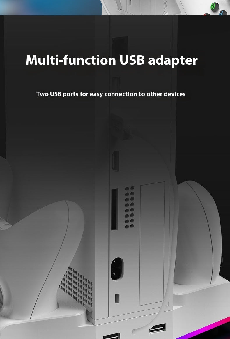 Host Multi-function Charging Cooler Pad Fan Support Earphone Hook Colorful Light