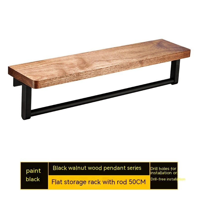 Punch-free Walnut Storage Rack Wall-mounted Storage Rack