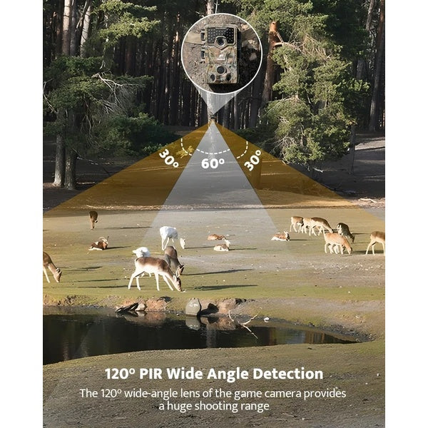 Trail Camera 36MP 2K 30fps, Usogood 2pcs Night Vision Game Cameras With Motion Activated Hunting Cam Waterproof With Infrared LED For Outdoor Security