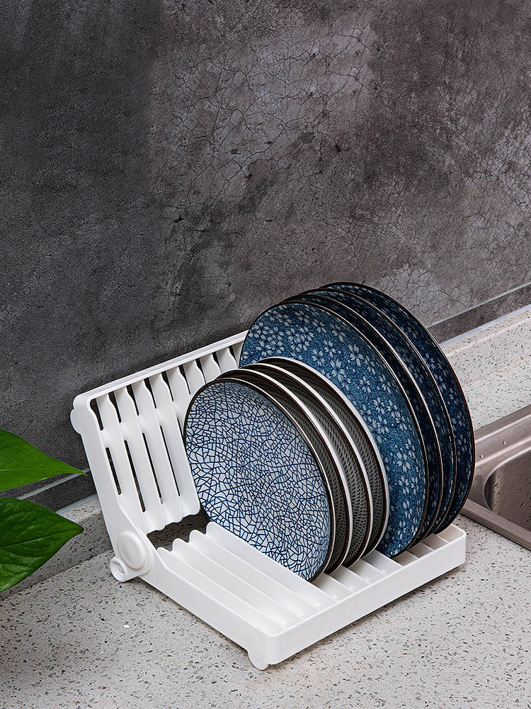 Folding dish rack and dish storage rack