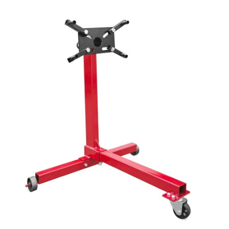 Engine Stand 750LBS Capacity, 360 Degree Rotating Engine Run Stand With 3-Casters, Heavy Duty Motorcycle Engine Stand For Auto Repair, Vehicle Maintenance, Red