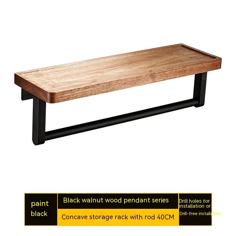 Punch-free Walnut Storage Rack Wall-mounted Storage Rack