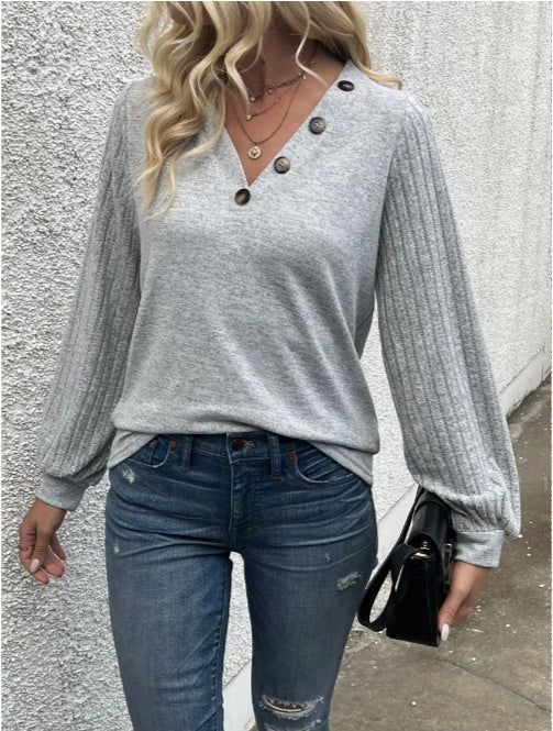 Ladies' Solid-colored Long-sleeved T-shirt