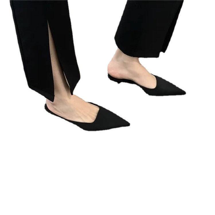 Outer toe high heel half slippers