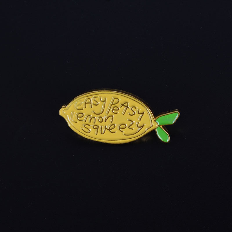 Dripping Oil Yellow Lemon Fruit Cute Kawaii Brooch