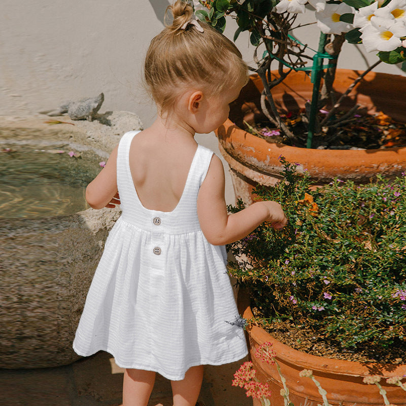Summer New Girls Clothes Cotton Sleeveless Dress