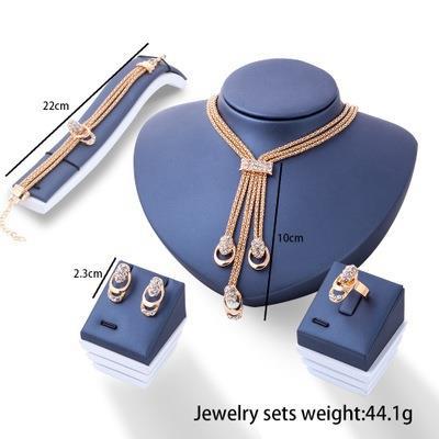 Bridal Necklace Earrings Jewelry 4 PCs Set