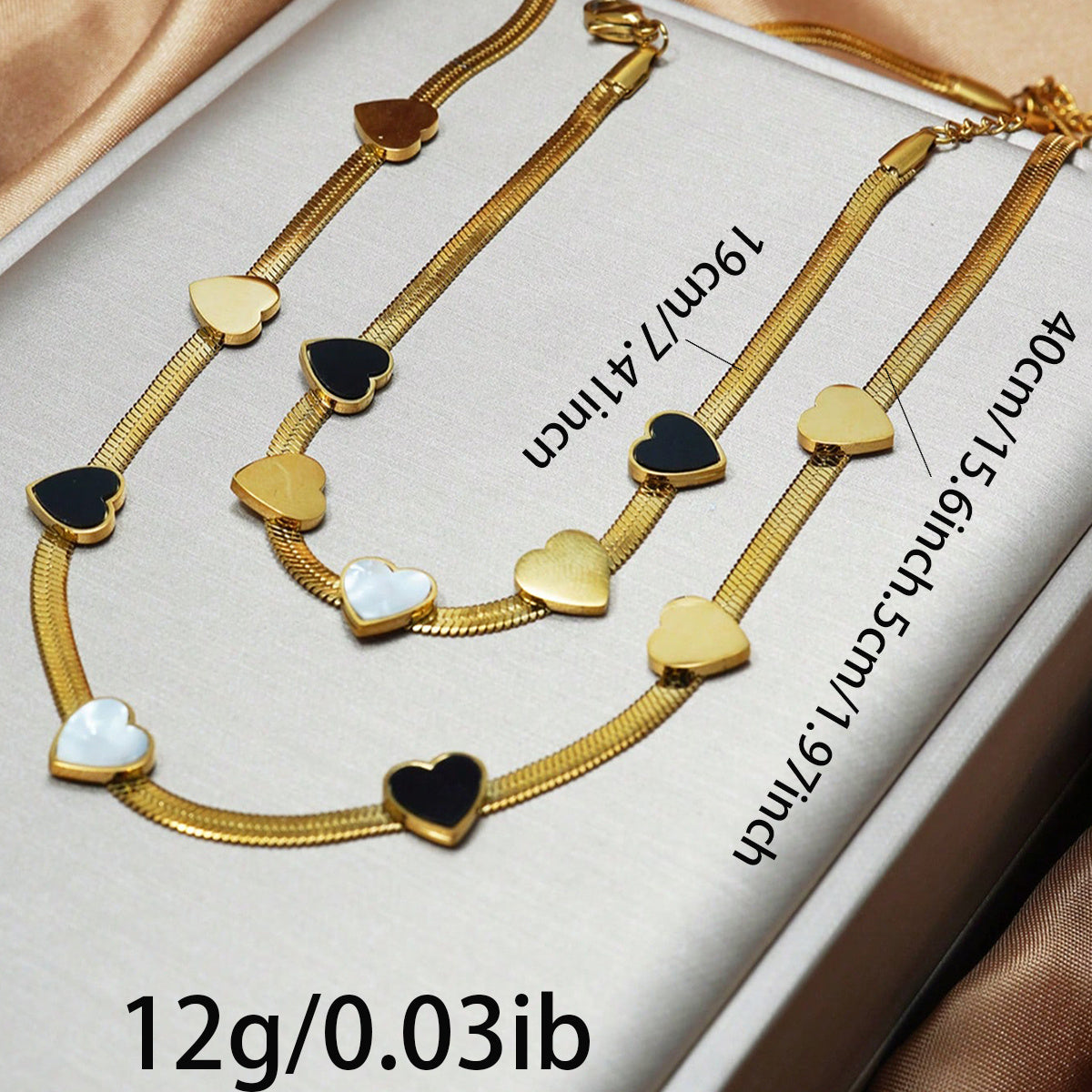 Lxalry 18K Gold Plated Heart Mirror Jewelry Set  Hypoallergenic Skin Safe Necklace   Bracelet For Daily Gifting Never Fade Adjustable Luxury With Precision Inlay Craftsmanship
