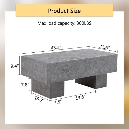 Modern Simple Gray Texture MDF Coffee Table 43.3x21.6x17.2 Practical Model.Making It An Ideal Addition To Any Living Room Or Apartment