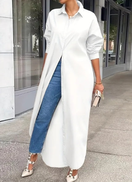 A Solid-colored Long-sleeved Top For Ladies