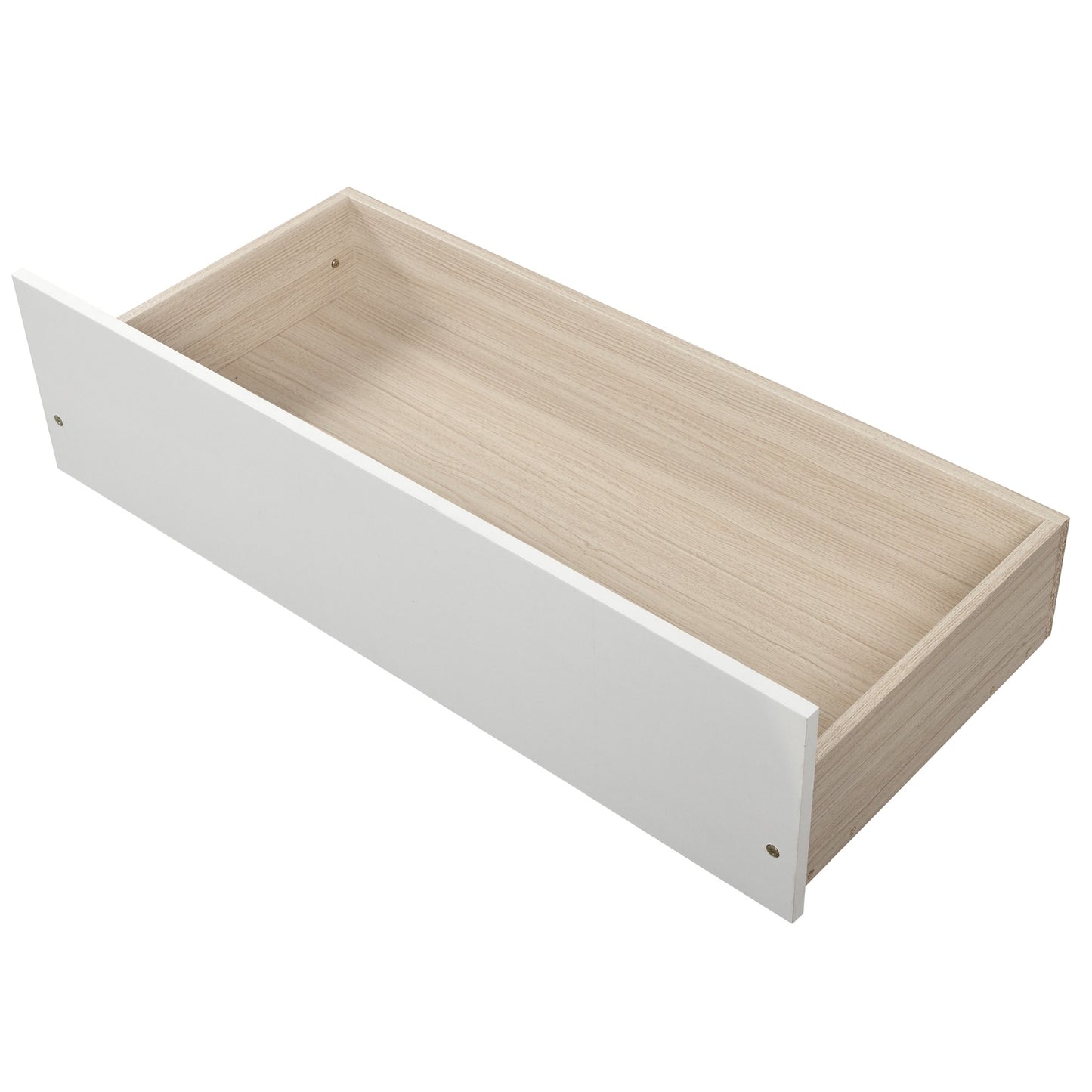 Full Over Full Bunk Bed With Two Drawers And Storage, White