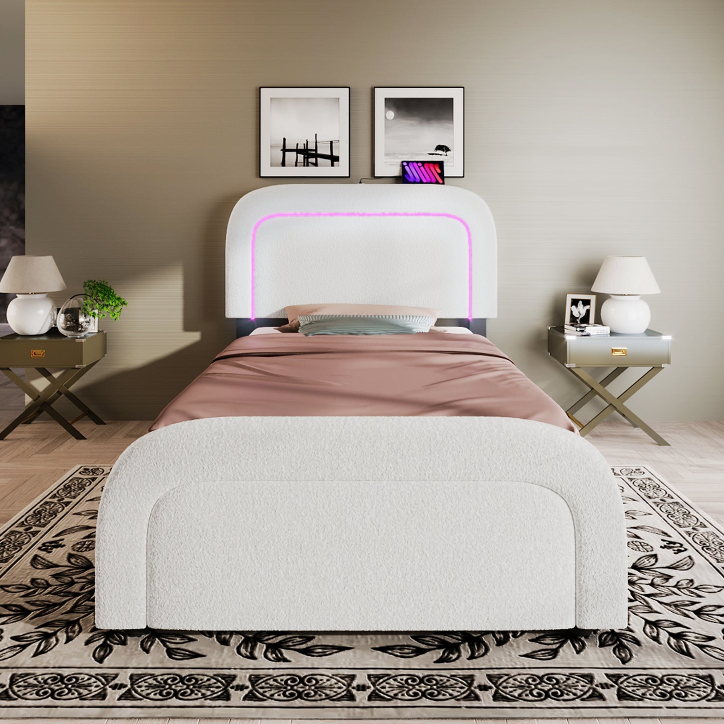 The Wooden Bed Frame Has A Mattress Size 90cmx200cm