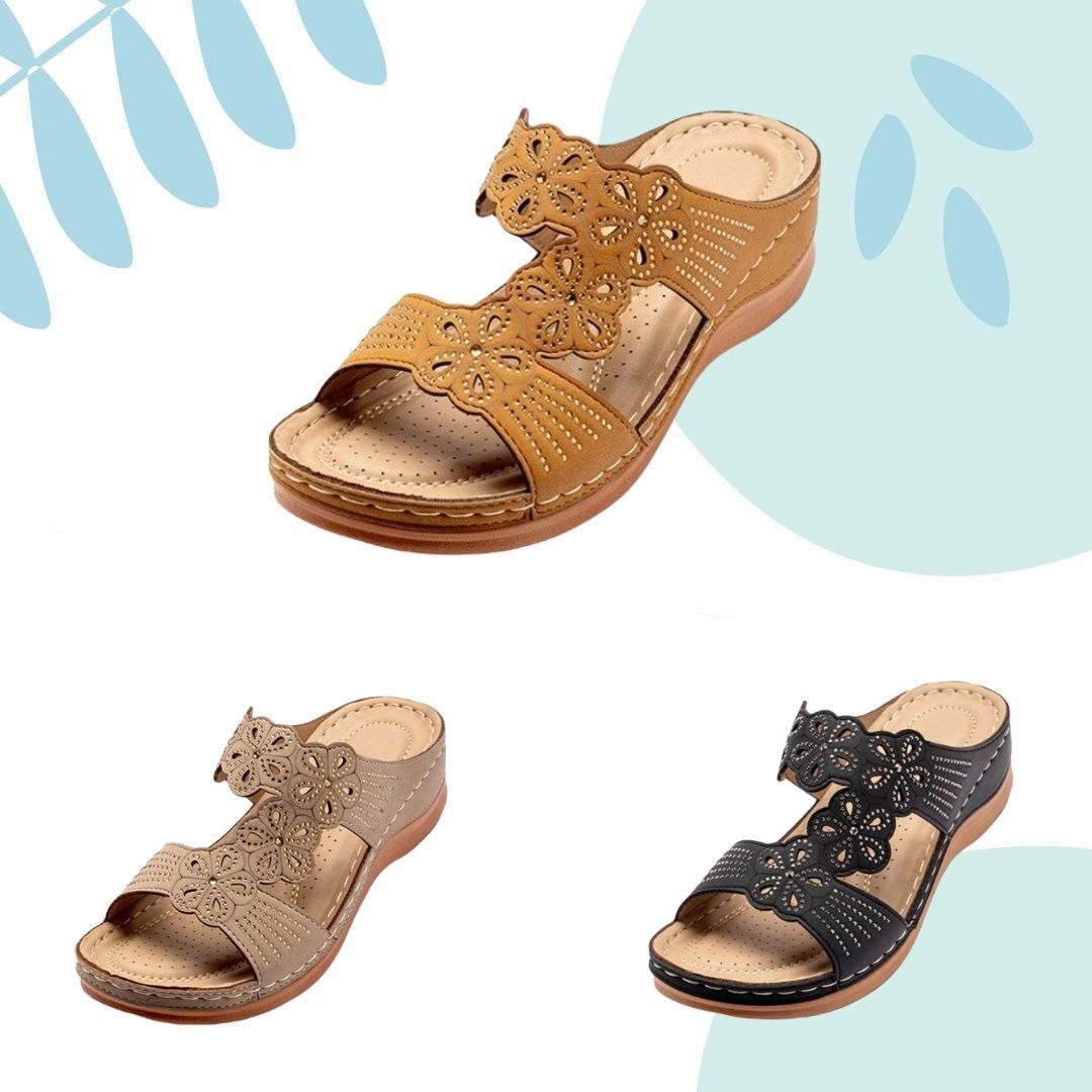 Rhinestone Casual Slope Heel Slippers