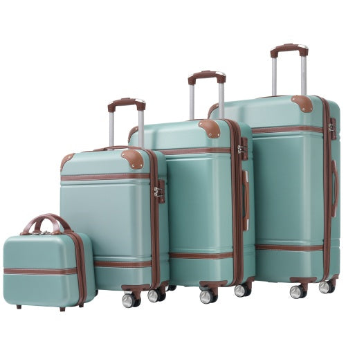 Hardshell Luggage Sets 4 Pieces 20x24x28 Luggages And Cosmetic Case Spinner Suitcase With TSA Lock Lightweight