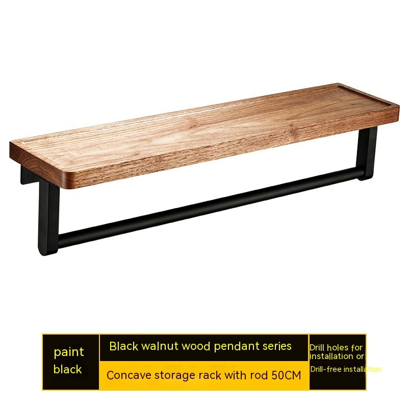 Punch-free Walnut Storage Rack Wall-mounted Storage Rack