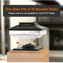 8 Pack Outdoor Solar Post Cap Lights Cold White For 4x4 5x5 6x6 Wood Posts In Garden Decor IP65 Waterproof