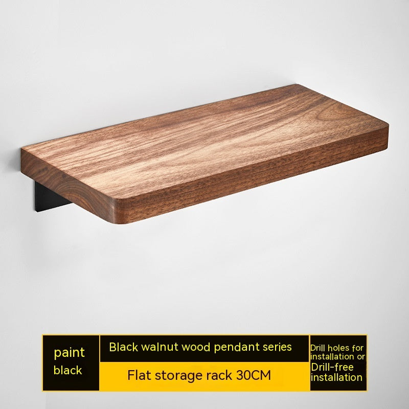 Punch-free Walnut Storage Rack Wall-mounted Storage Rack